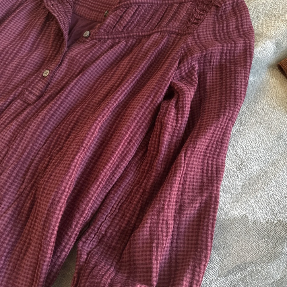 LOFT Maroon Checkered dress